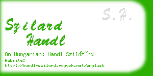 szilard handl business card